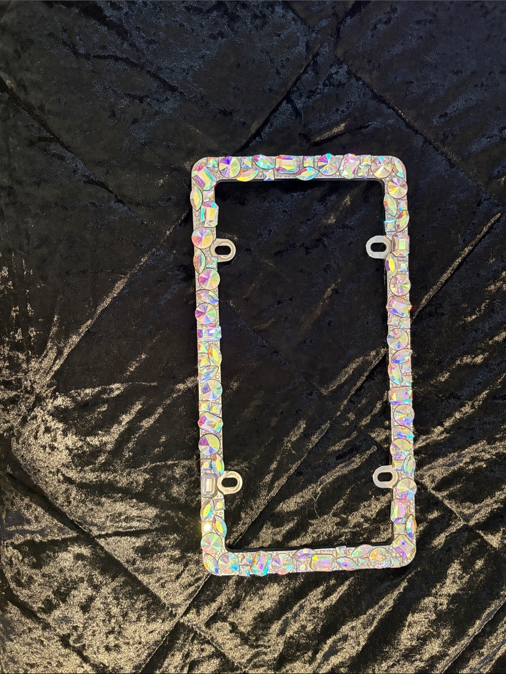 Sparkle Holographic Rhinestone Phone Frame – Iridescent Pink Accent